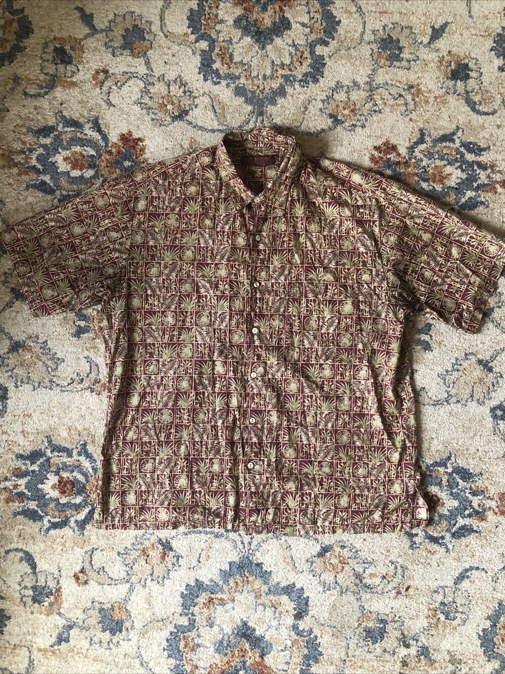 Vintage Tori Richard Hawaiian Aloha Shirt XL Pineapple